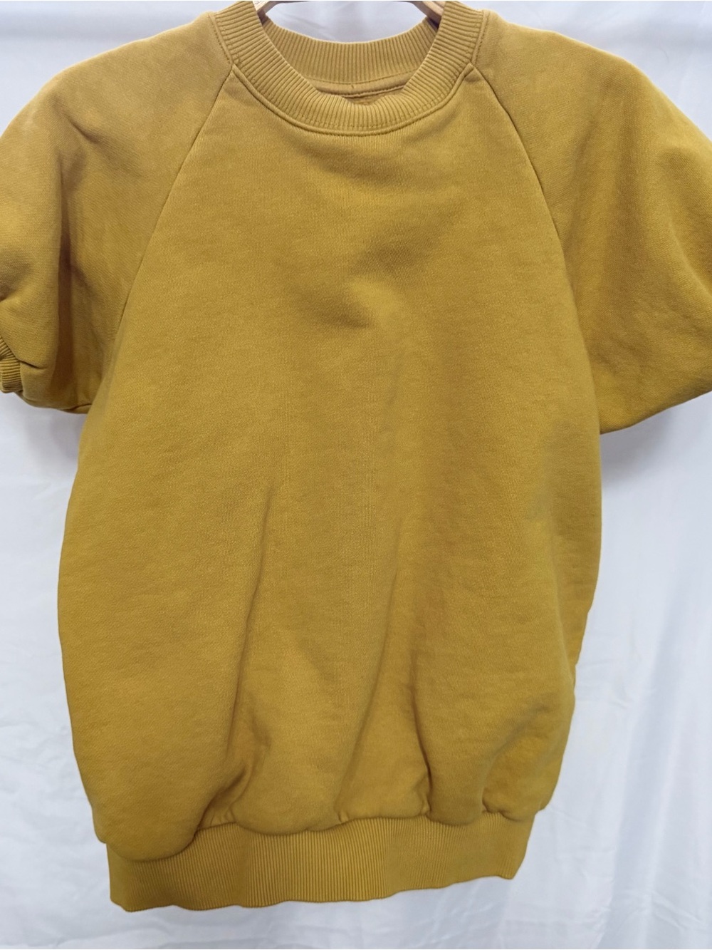 Aria Mustard Short-Sleeve Sweatshirt